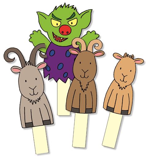 Three Billy Goats Gruff Finger Puppets Printables